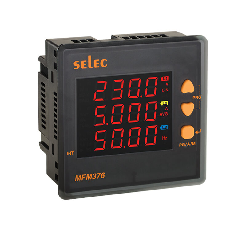 Digital Multifunction meter with RS485 communication, Model Selec MFM376