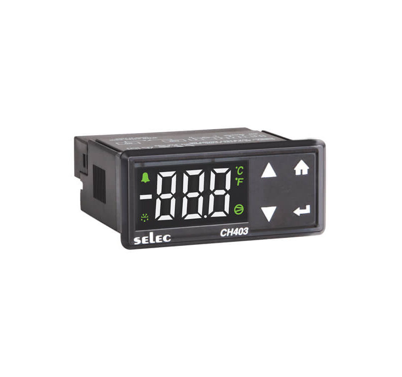 temperature controller, refrigeration controller and cooling controller from SELEC brand. Multiple models with one or two relay outputs.