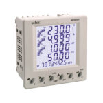 SELEC MFM384-C-CE, LCD multifunction meter with RS485 communication for multiparameter monitoring including V, A, PF, Hz, W, Wh, VA, VAh, VARh