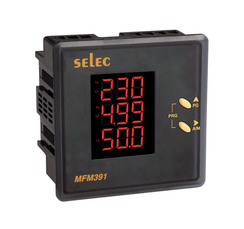 Selec Economical LED Multifunction meter to monitor Voltage, Current, Frequency, Power and Power Factor in commercial and industrial buildings
