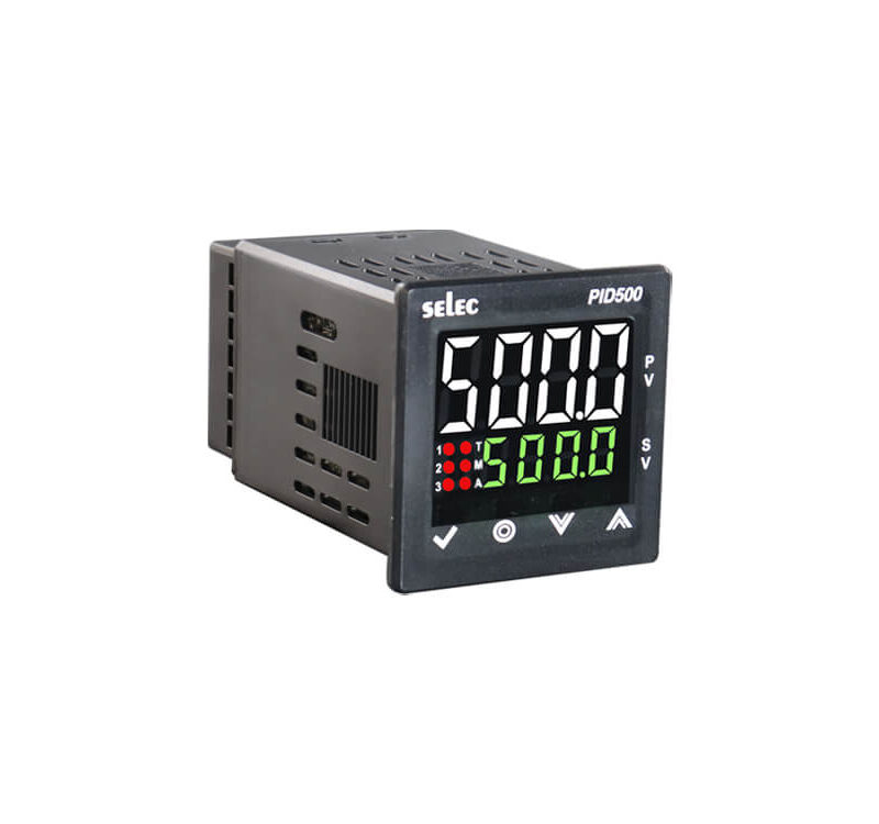 Universal PID Controller, SELEC PID500-U-0-1 is a 4 digit Dual bright display Advance PID temperature controller along with CE, RoHS, IP65 frontal certified