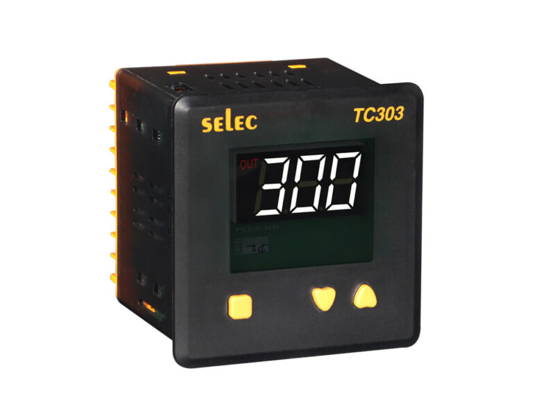 SELEC TC303CX- CX Series 3-Digit display, Single set point, Temperature controller with TC/RTD input, 10A relay, 96X96mm size, 90 to 270V AC/DC