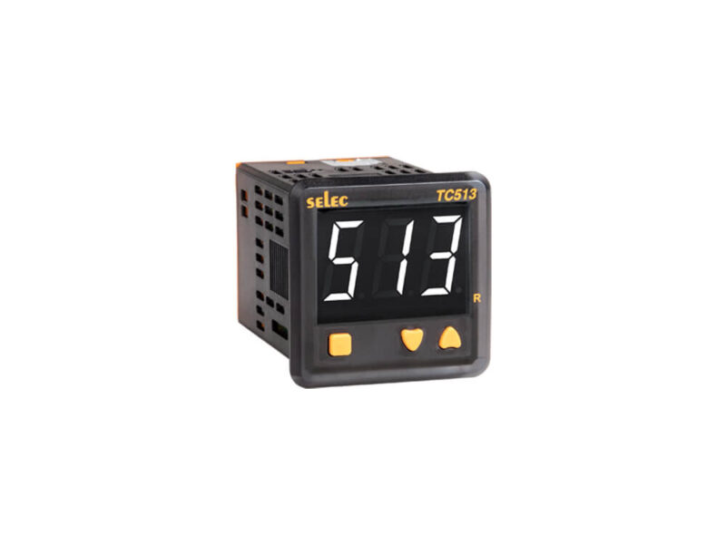 SELEC TC513CX is a 3-Digit single White display, Single set point, Temperature controller with Relay/SSR output, 48 x 48mm size, 90 to 270V AC / DC