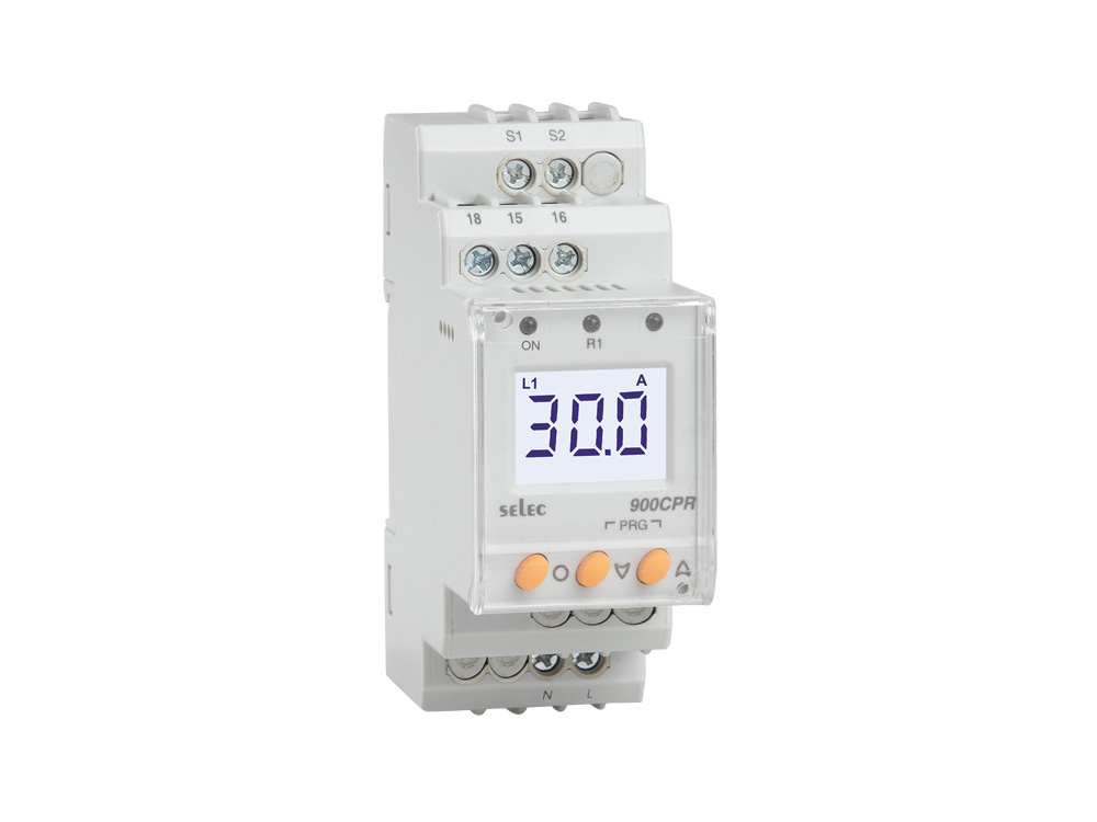 SELEC 900CPR-1-BL-U-CE is a Single phase RMS current protection relay for over-current and under-current monitoring and protection in appliances