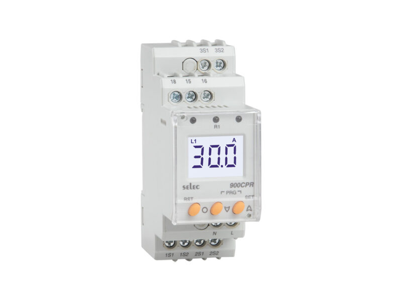 SELEC 900CPR-3-1-BL is a three-phase RMS current protection relay for over-current and under-current monitoring and protection in appliances