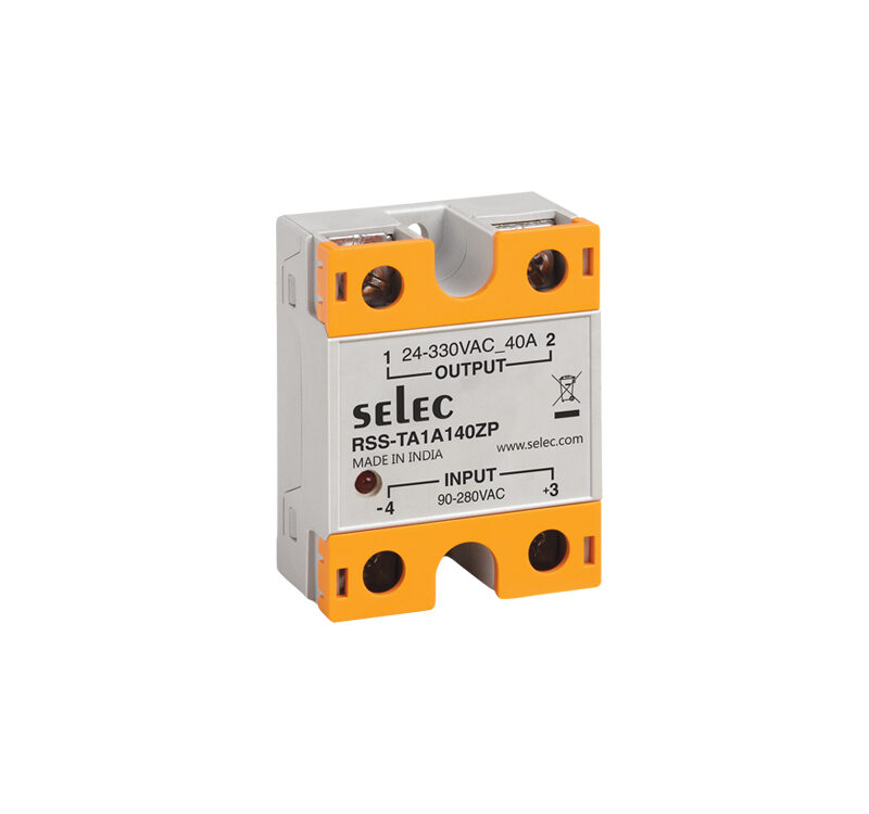 AC to AC Solid State Relay, 90-280V AC input voltage, 24-330V AC load output voltage, 40A load output current, Resistive load: SELEC RSS-TA1A240ZP