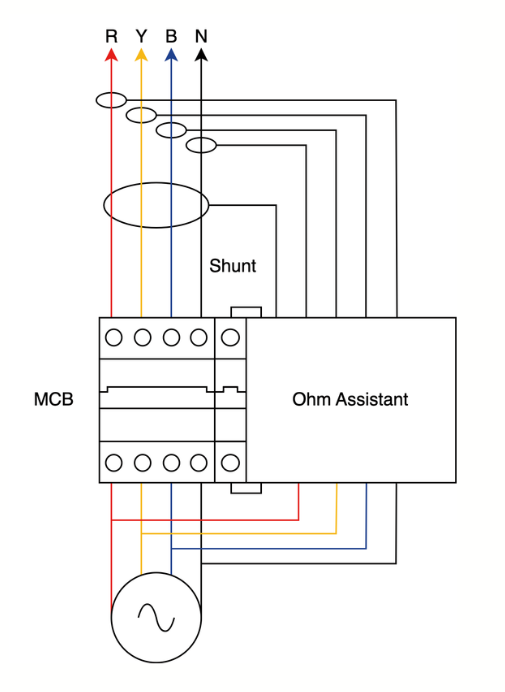 Ohm Assistant Gen4-Smart Electricity Tracker device-installation diagram