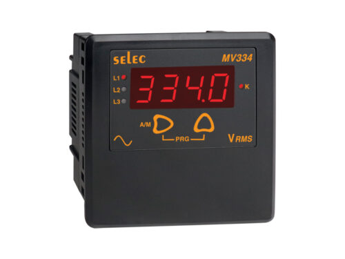 Digital Panel Meter-Voltmeter, SELEC MV334-230V