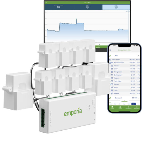 Emporia Vue3 energy monitor with 8 sensors