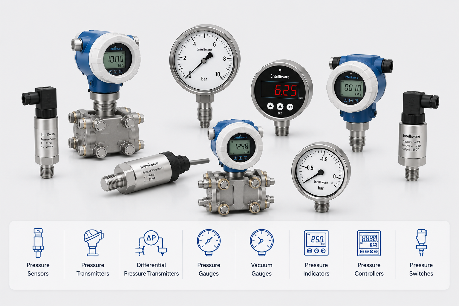 industrial pressure measurement, monitoring and control